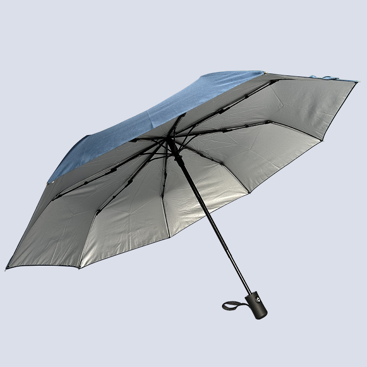 银胶布遮阳自开收三折伞 21寸加固纤维架印劳斯莱斯车标便携3节伞